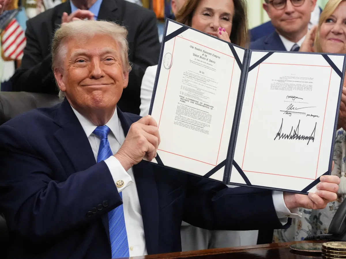 After a Democrat standoff, Trump signs $70bn immigration enforcement bill