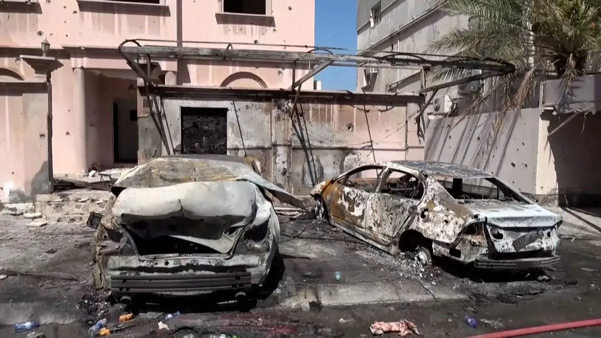 Bahrain releases footage of damage caused by intercepted Iranian drones