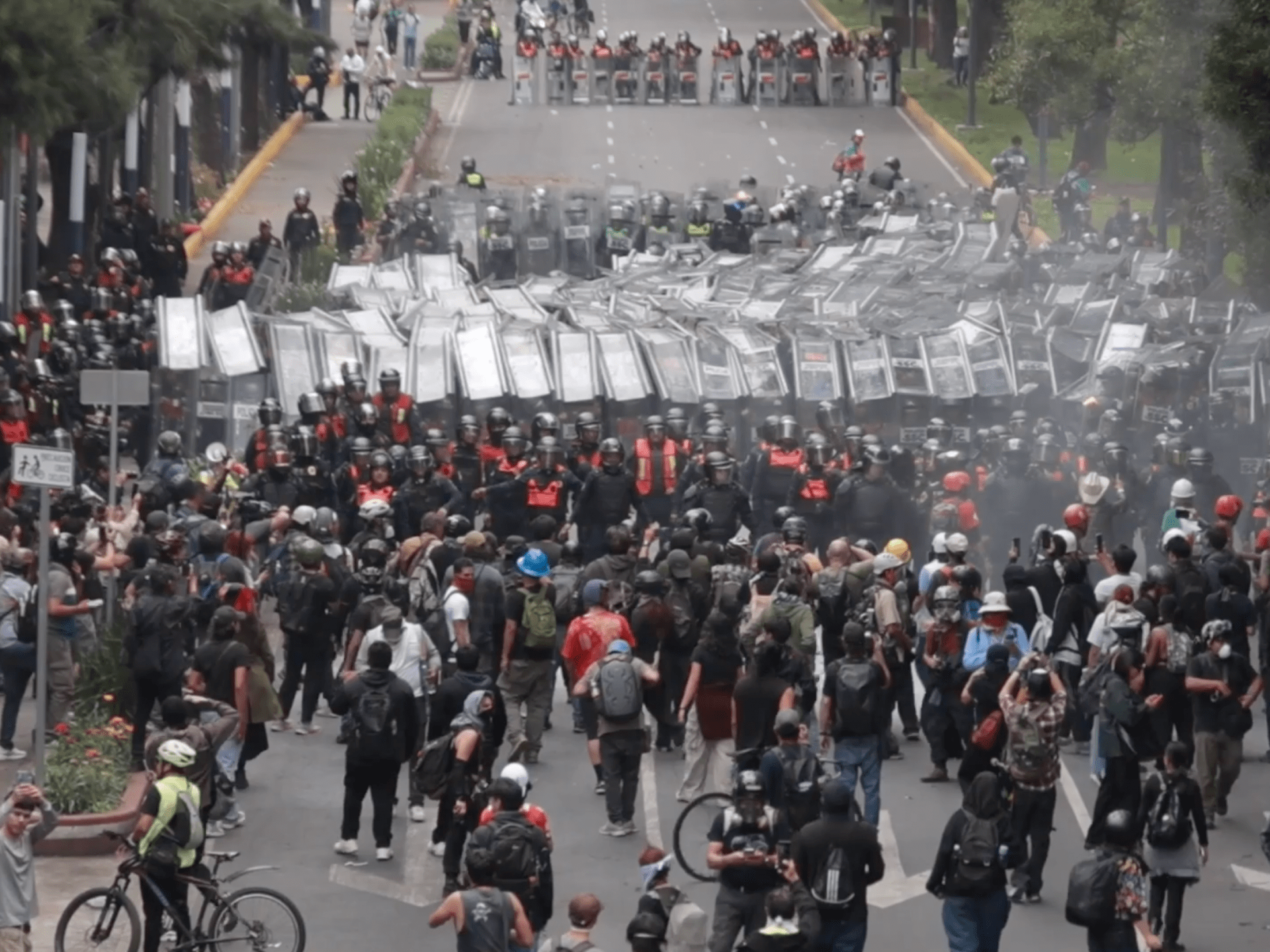 Protesters clash with police during World Cup opening match