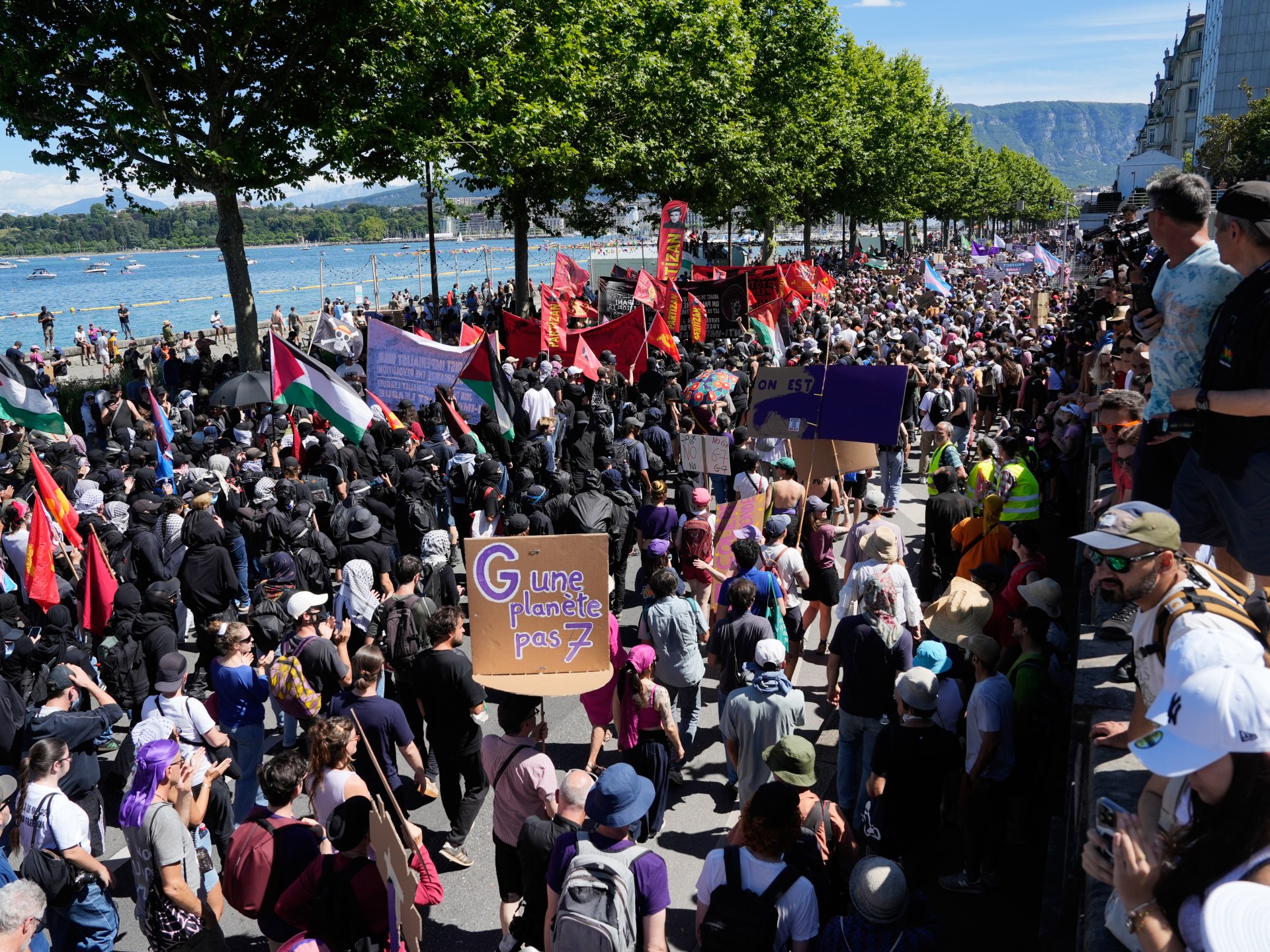 Thousands protest as Trump, other world leaders set to meet for G7 summit