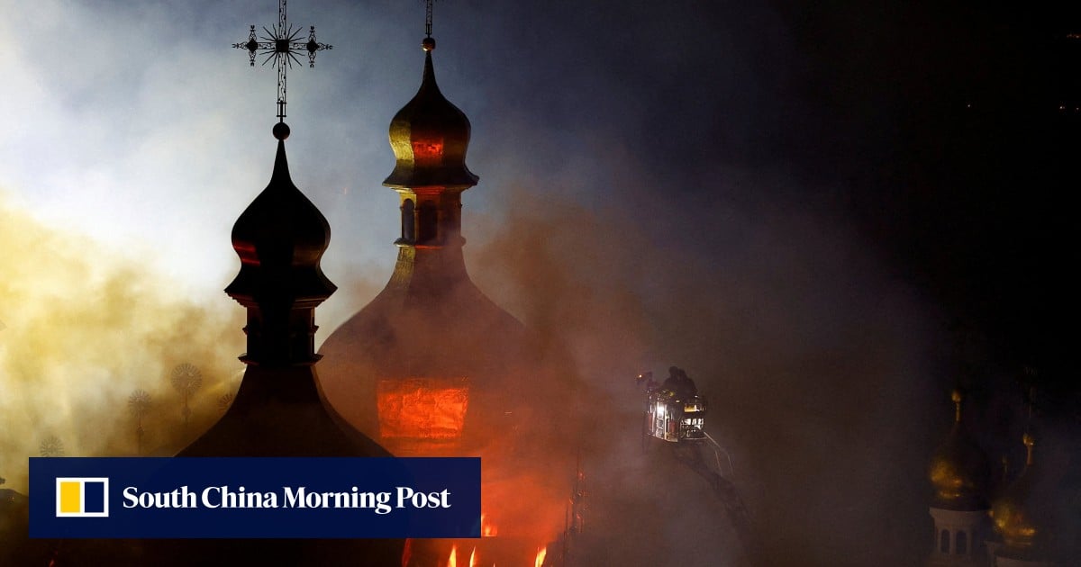 Ukraine condemns ‘brutal’ Russian assault after Unesco heritage Kyiv-Pechersk Lavra is hit
