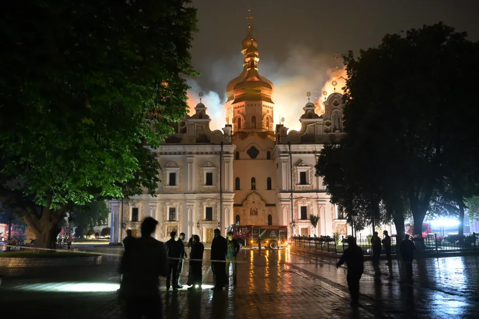 Russian attack sets fire to centuries-old religious site in Kyiv and kills 5 in Kharkiv