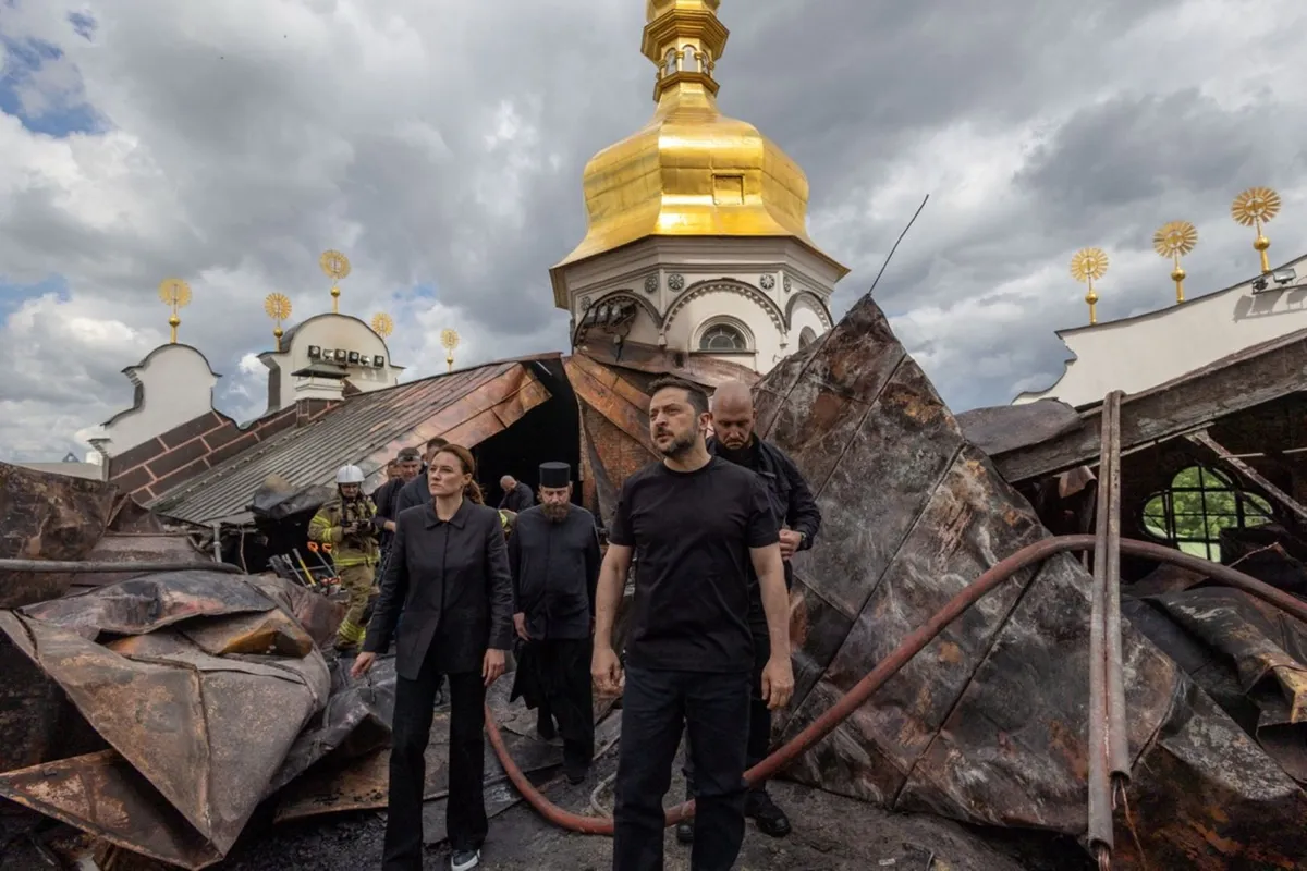 Zelenskyy visits historic Kyiv cathedral after deadly Russian strike