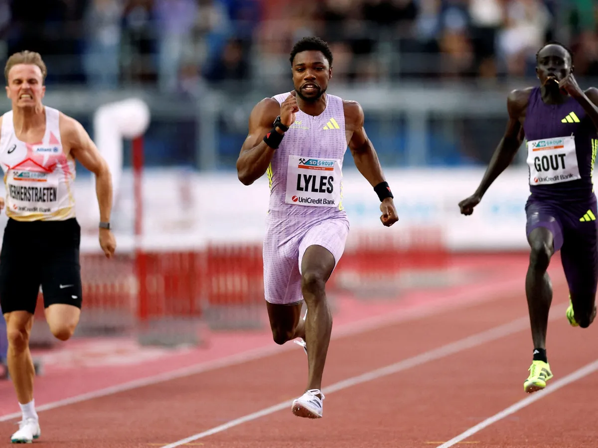 US sprinter Noah Lyles sets world best 150m time at Golden Spike meet