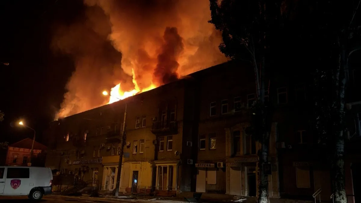 Russian drone strikes residential building in Ukraine