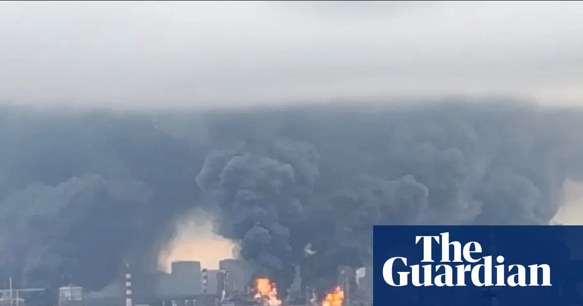 Moscow oil refinery on fire after ‘large-scale’ Ukrainian drone strike