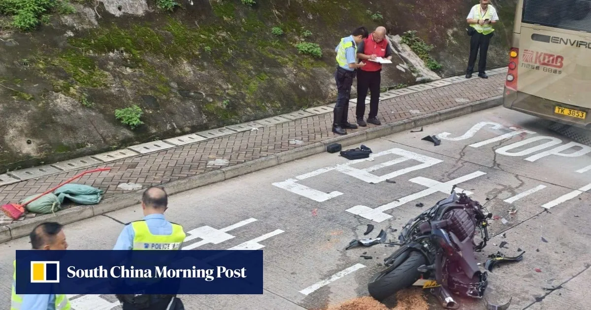 Motorcyclist dies after collision with double-decker bus in Hong Kong