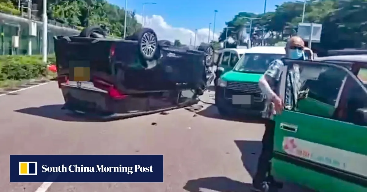 4 injured after 2 taxis and private car collide on Hong Kong’s Shenzhen Bay Bridge