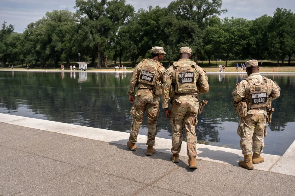 Patrols and nanobubbles continue at the Reflecting Pool as Trump looks for a renovation do-over
