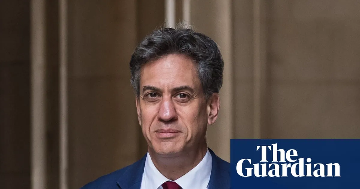 Ed Miliband to say UK must stick to net zero targets to deliver jobs and growth