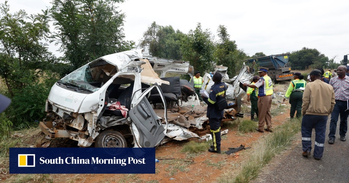 13 children killed in South Africa as minibus collides with truck near Johannesburg