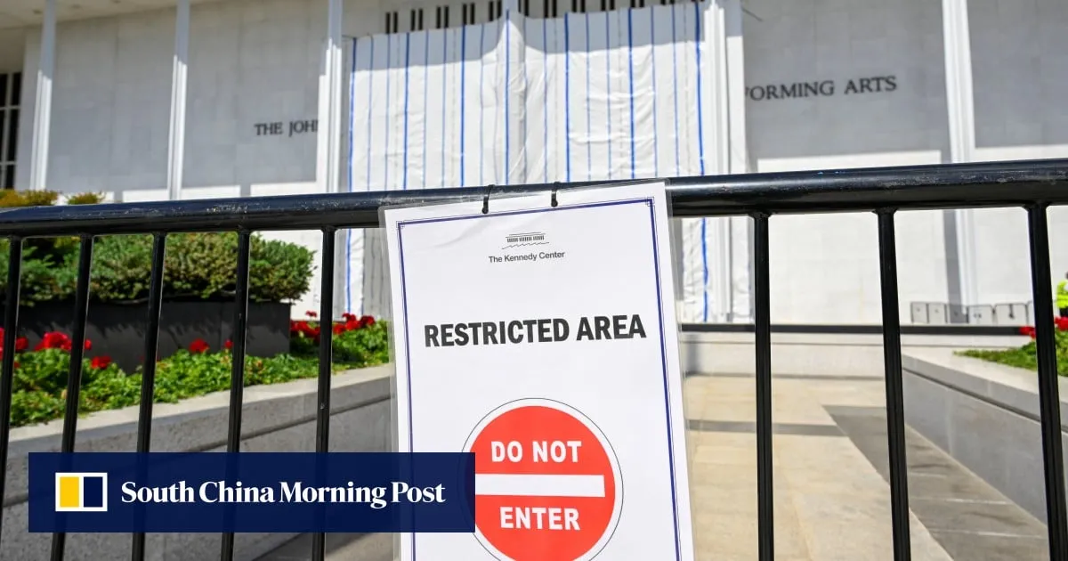 Trump’s name is gone from the Kennedy Centre. Why is the tarp still up?