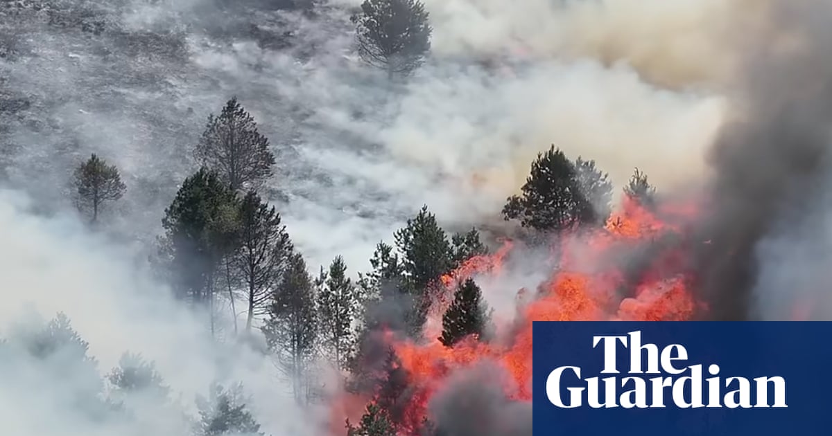 Major wildfire rips through moorland close to Greater Manchester