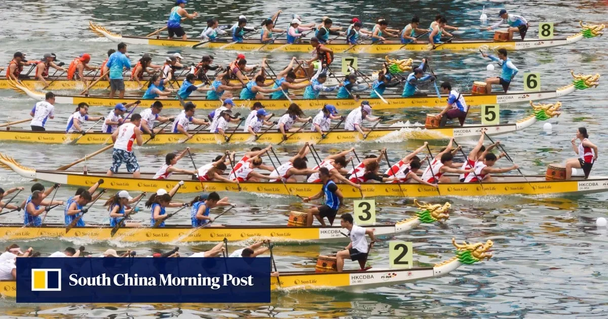 Thousands pack Hong Kong’s Tsim Sha Tsui promenade for annual dragon boat races