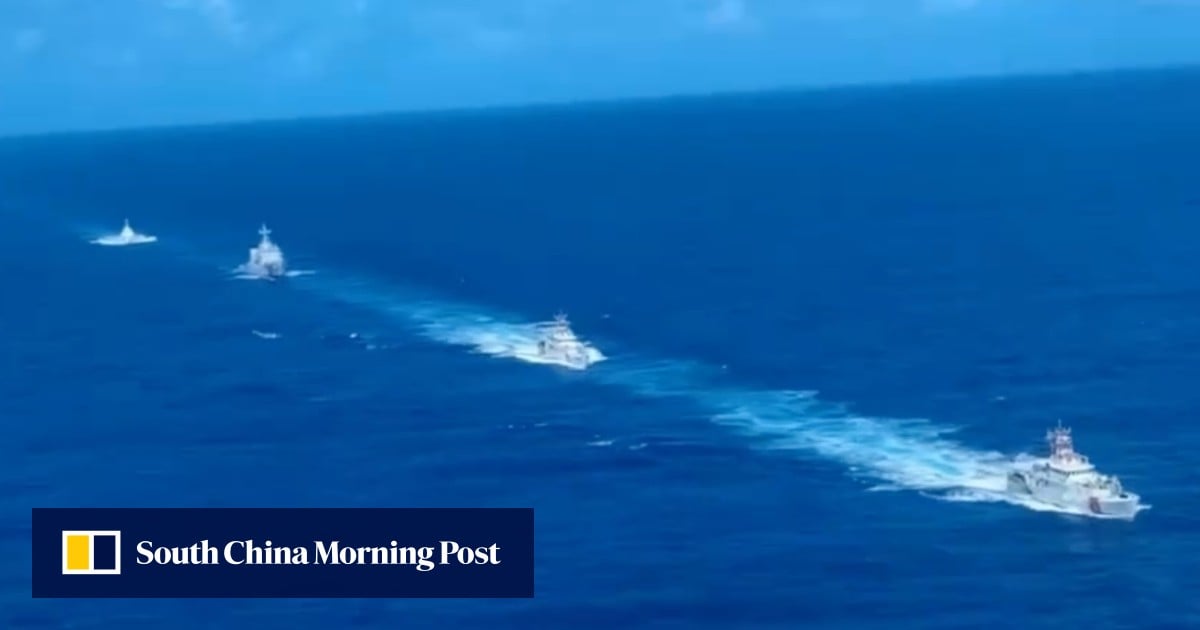 Chinese vessels shadow US-Philippine naval drills in South China Sea near disputed shoal