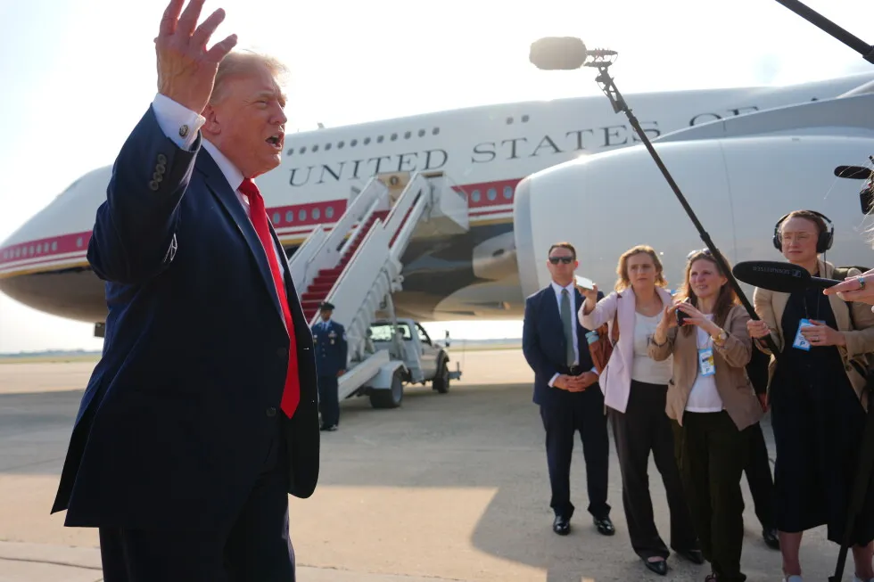 Retrofitted Qatari jet takes flight as Air Force One for Trump’s trip to North Dakota