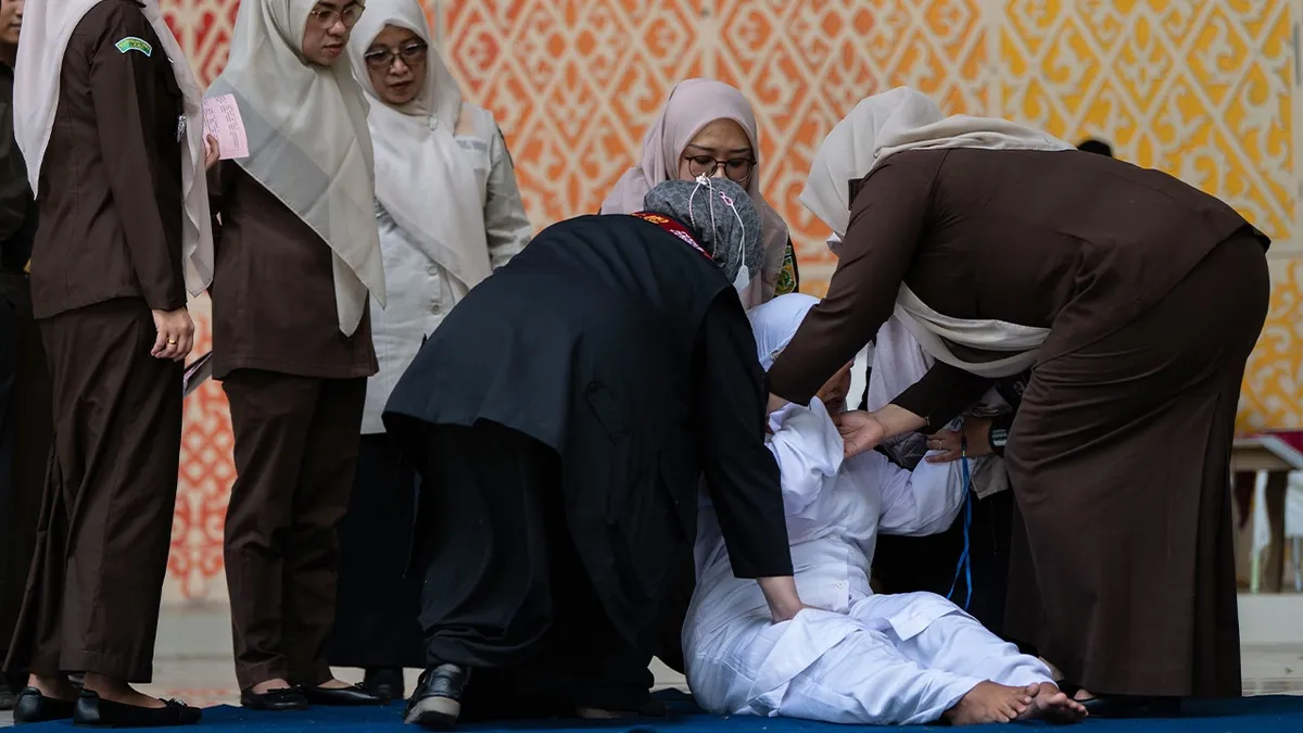 Couple publicly caned after alleged TikTok kiss sparks outrage in Indonesia