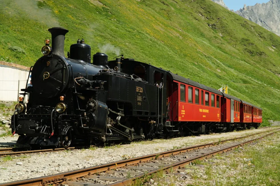 Steam railway that travels through the Swiss Alps celebrates its 100th anniversary
