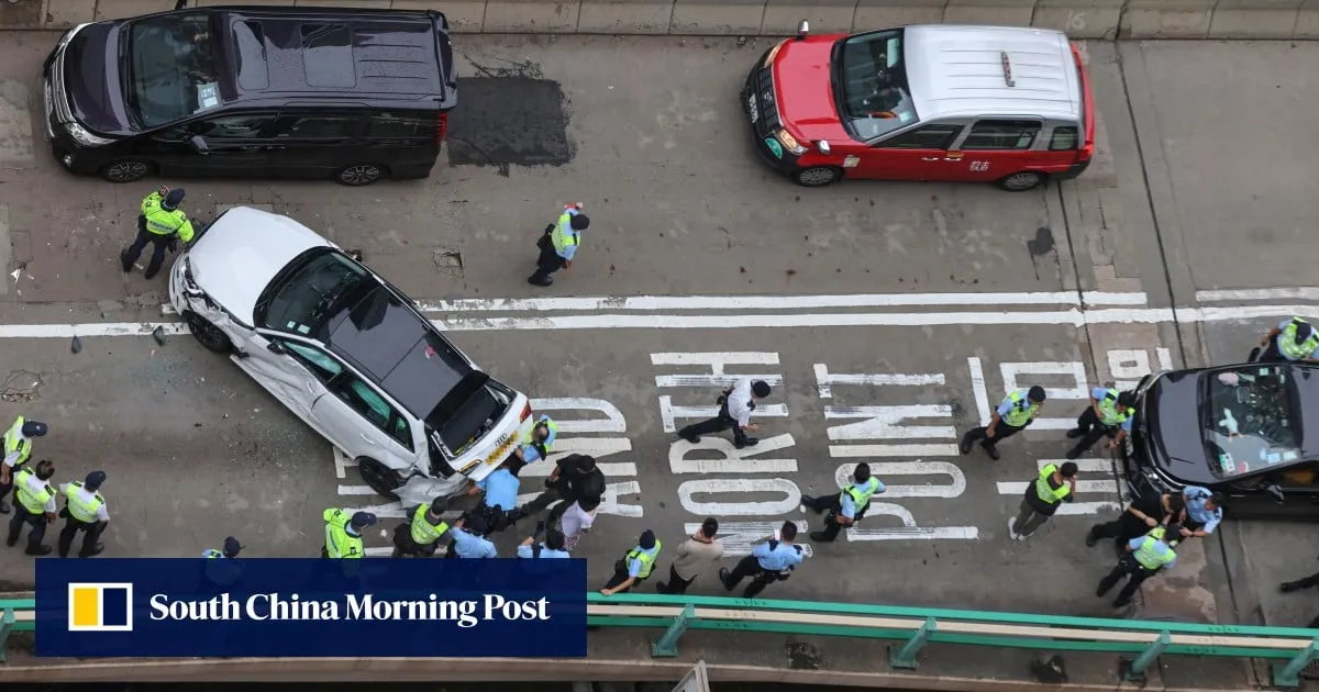 Hong Kong police arrest driver after high-speed chase ends in 5-vehicle crash