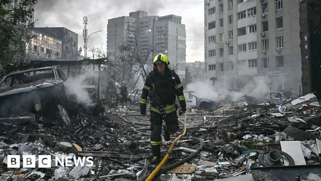 Nine killed in Russian strikes on Kyiv on eve of Nato summit in Turkey