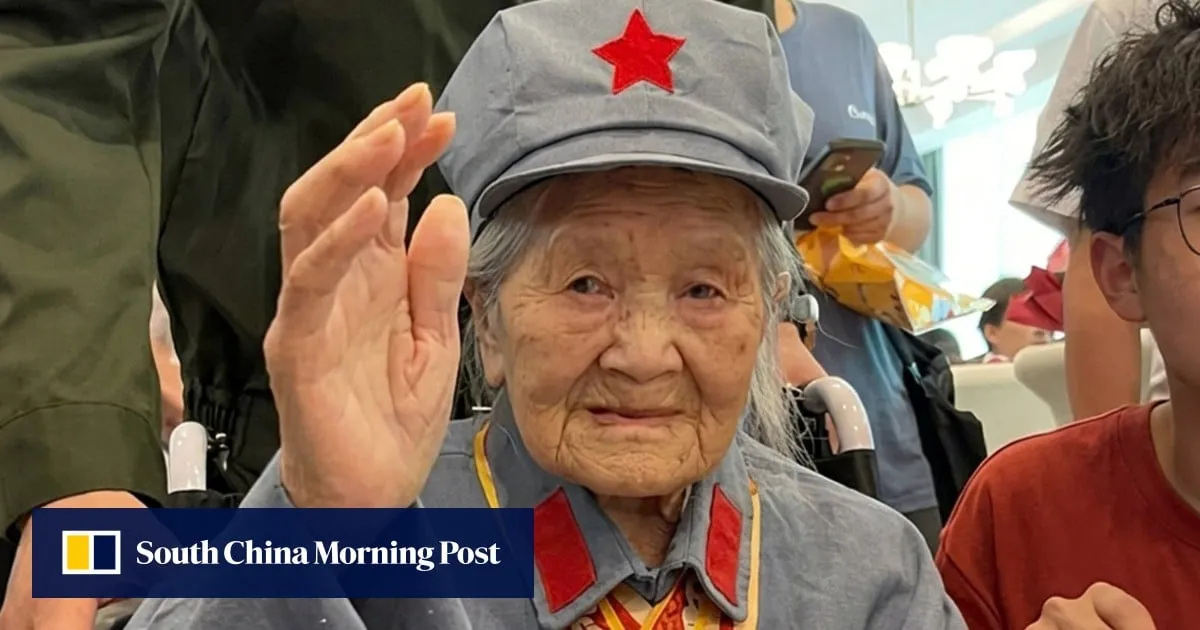 China last female Red Army veteran who enlisted at 14 celebrates 105th birthday in uniform