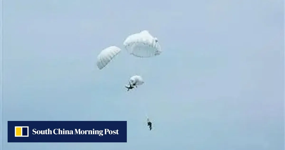 Chinese paratrooper saves unconscious comrade in dramatic mid-air chute emergency