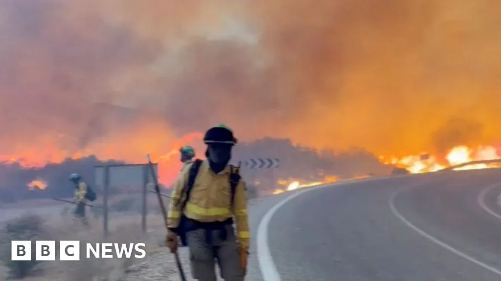 Twelve die in wildfire in Spain as heatwave continues in southern Europe
