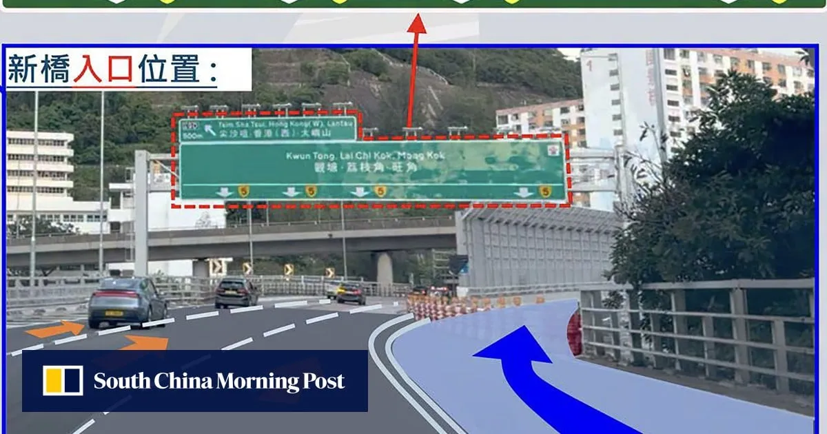 More safety signs added for new Hong Kong overpass after 5 crashes in 3 days