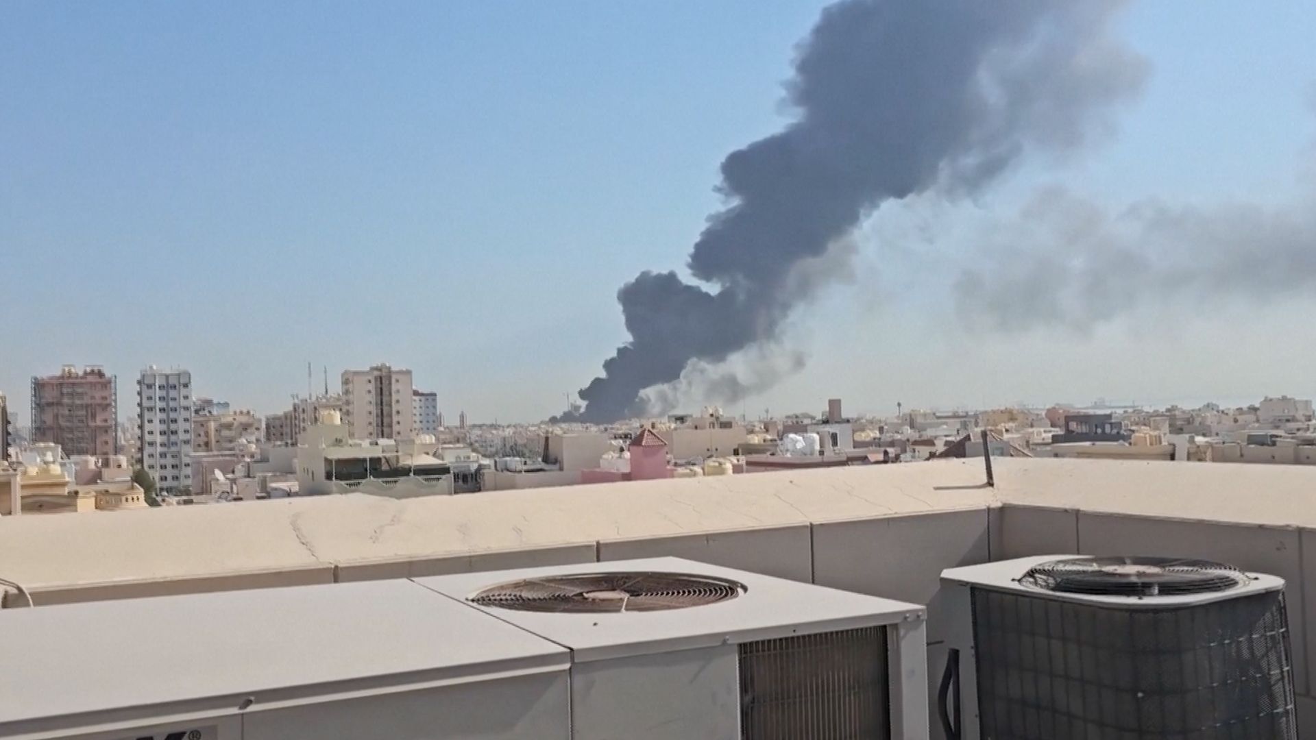 Plumes of smoke rise over Kuwait after repeated Iranian attacks