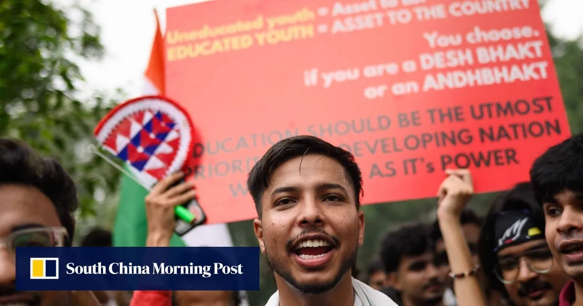 Indian police clash with ‘cockroaches’ marching to protest exam irregularities