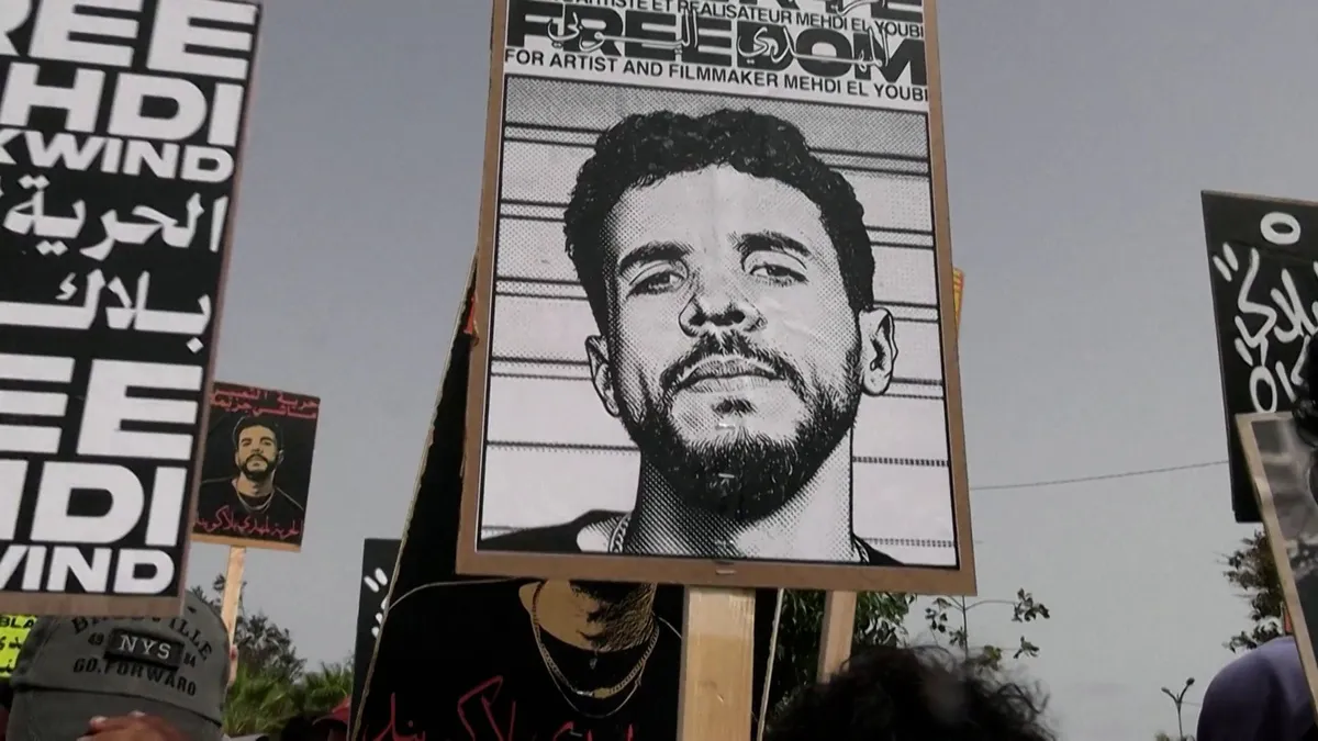 Calls for Moroccan rapper’s release outside a Casablanca court