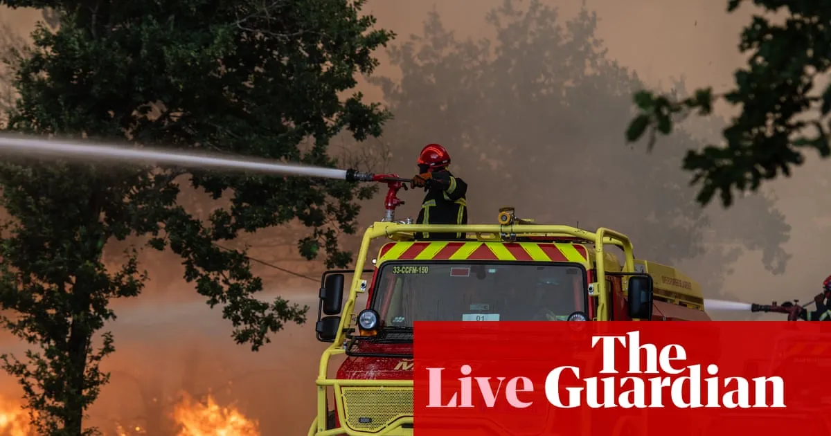 France and Spain race to control wildfires as suburbs of Bordeaux begin evacuation – live