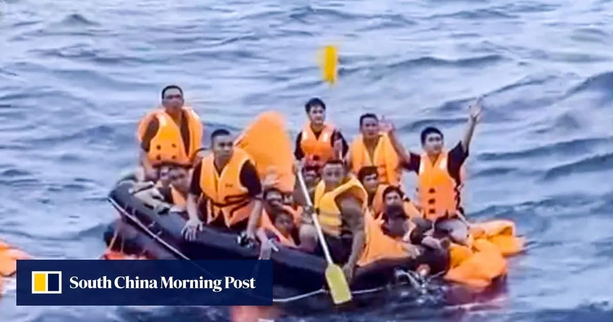 Search for survivors continues as 45 rescued after cargo ship sinks in South China Sea