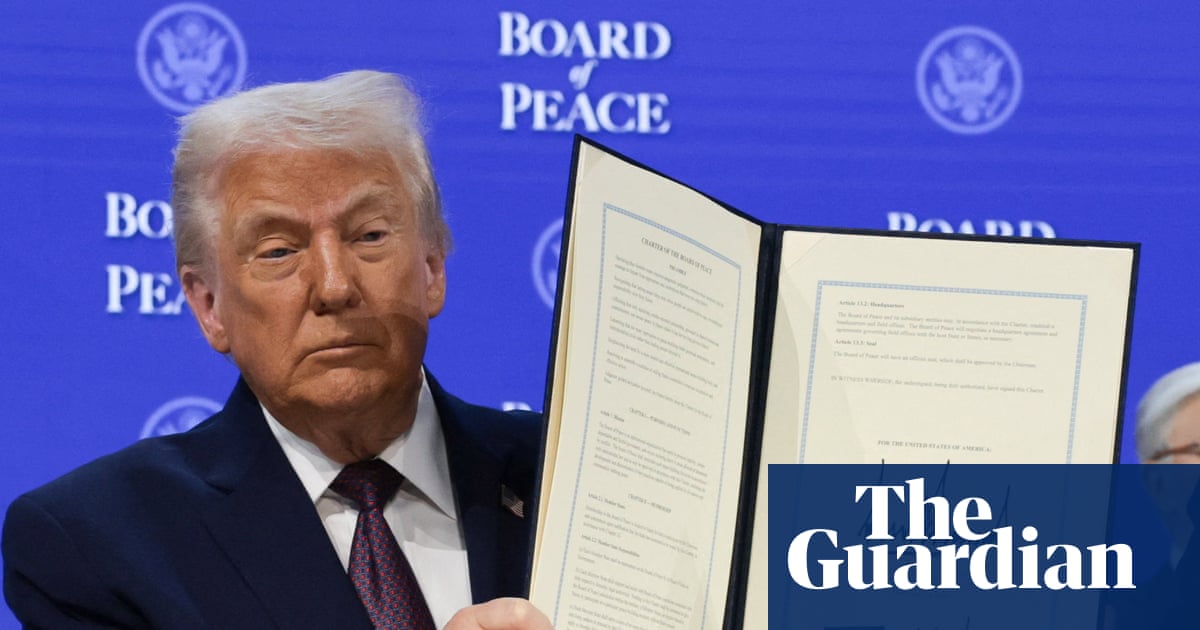 Trump claims world ‘richer, safer’ than year ago at launch of his ‘board of peace’