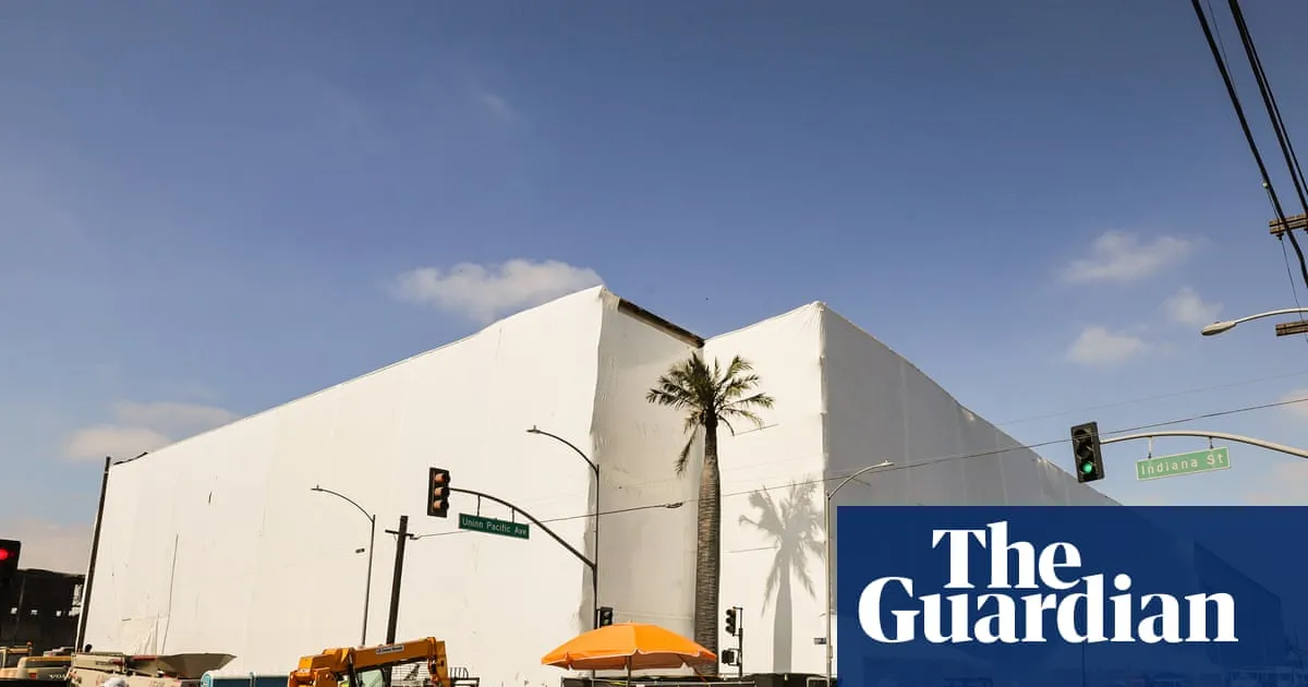 ‘Slap in the face’: LA mayor decries bid to rebuild burnt-out warehouse before cleanup is done
