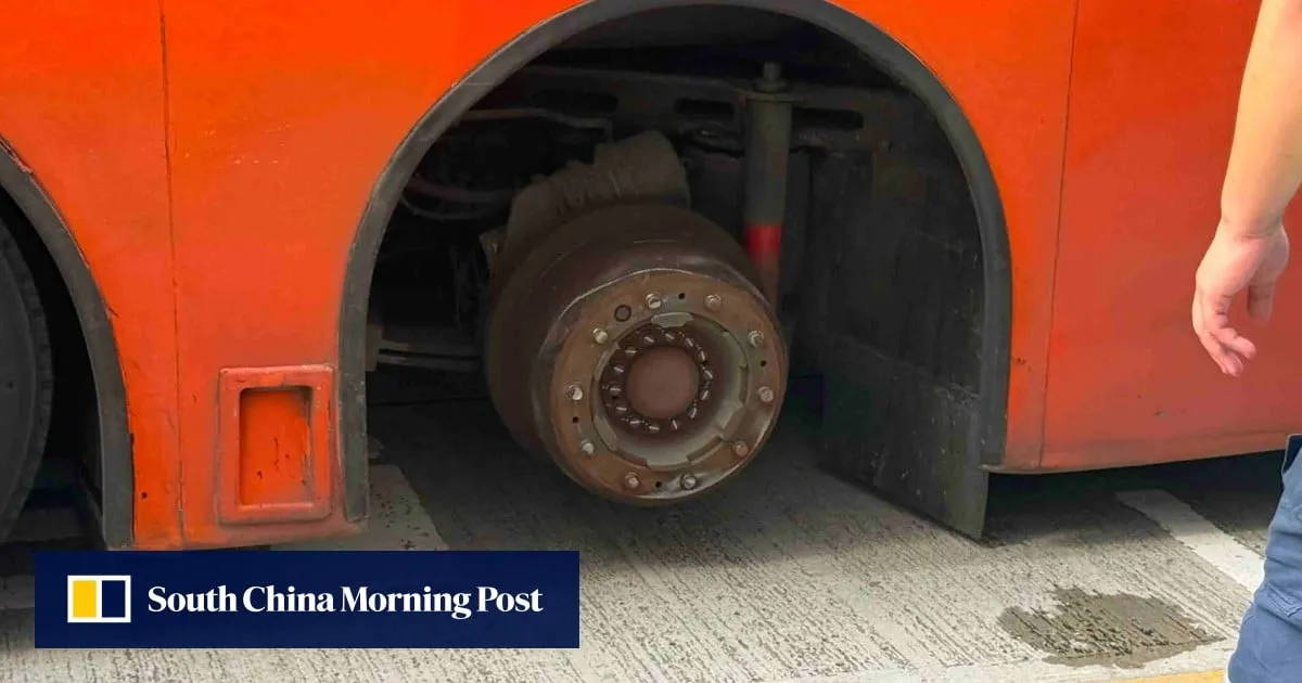 Lucky escape for boy, 7, after wheel comes off KMB double-decker bus in Hong Kong