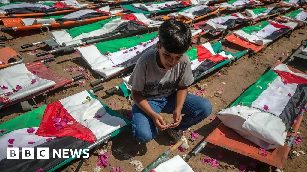 Mass funeral in Gaza for 112 Palestinians killed in 2023 Israeli strike